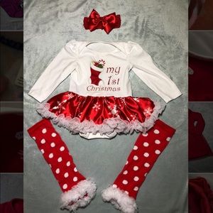 1st Christmas Ruffle Outfit